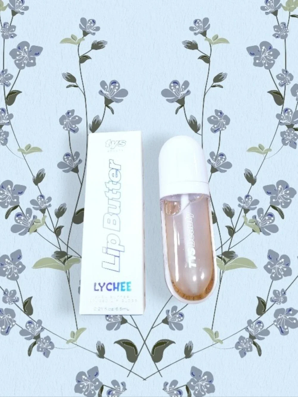 NIB TYS Beauty LYCHEE LIP BUTTER Shea Butter Infused Lip Gloss Clear 6.5 ml